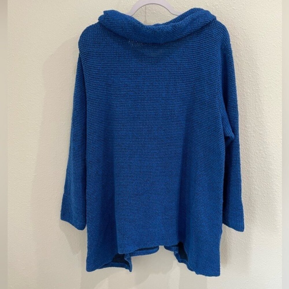Ali Miles Cowl Neck Chunky Knit Sweater in Bright Blue - Picture 7 of 7